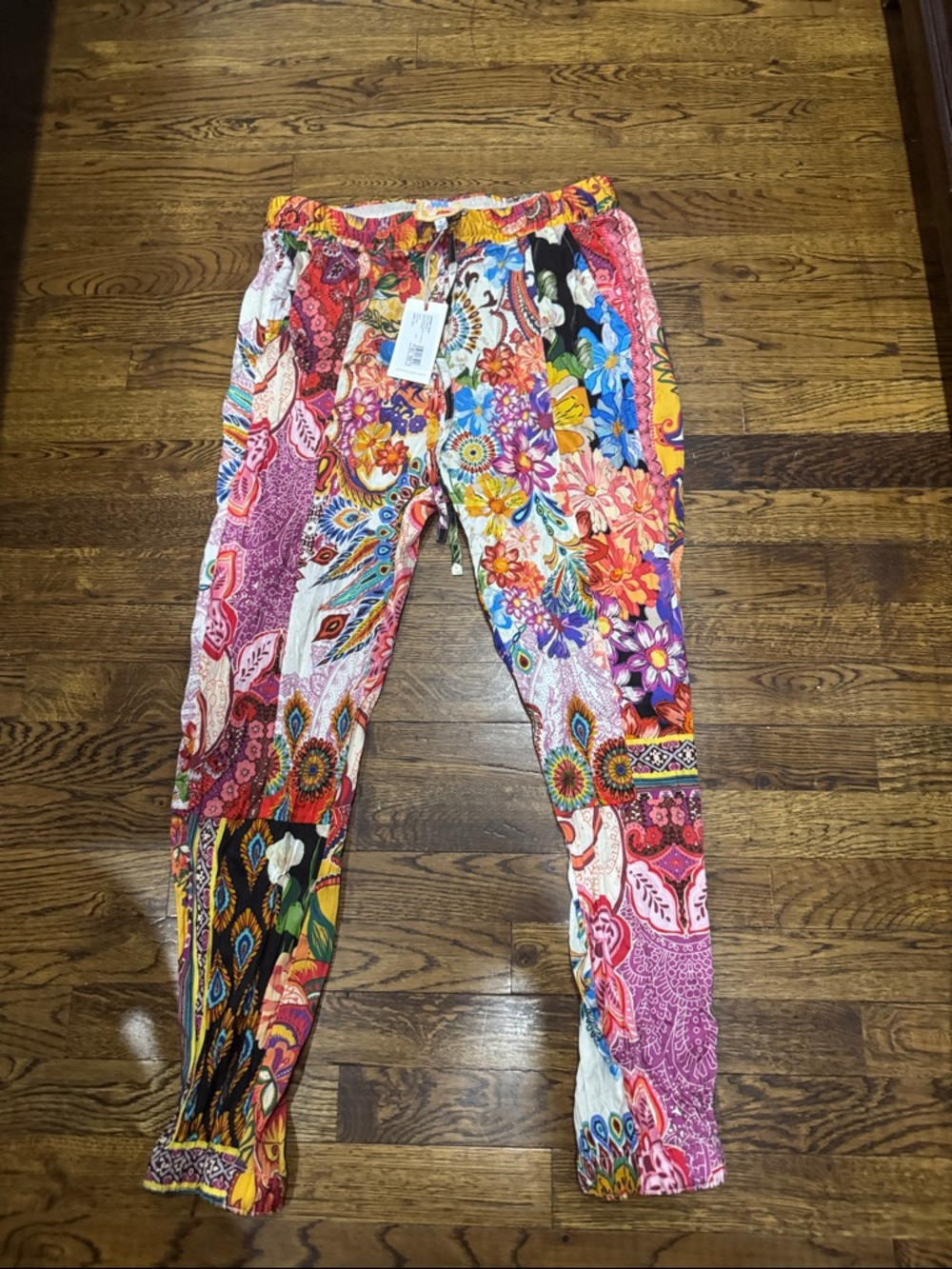 Colorful Patchwork Floral Jogger Pants